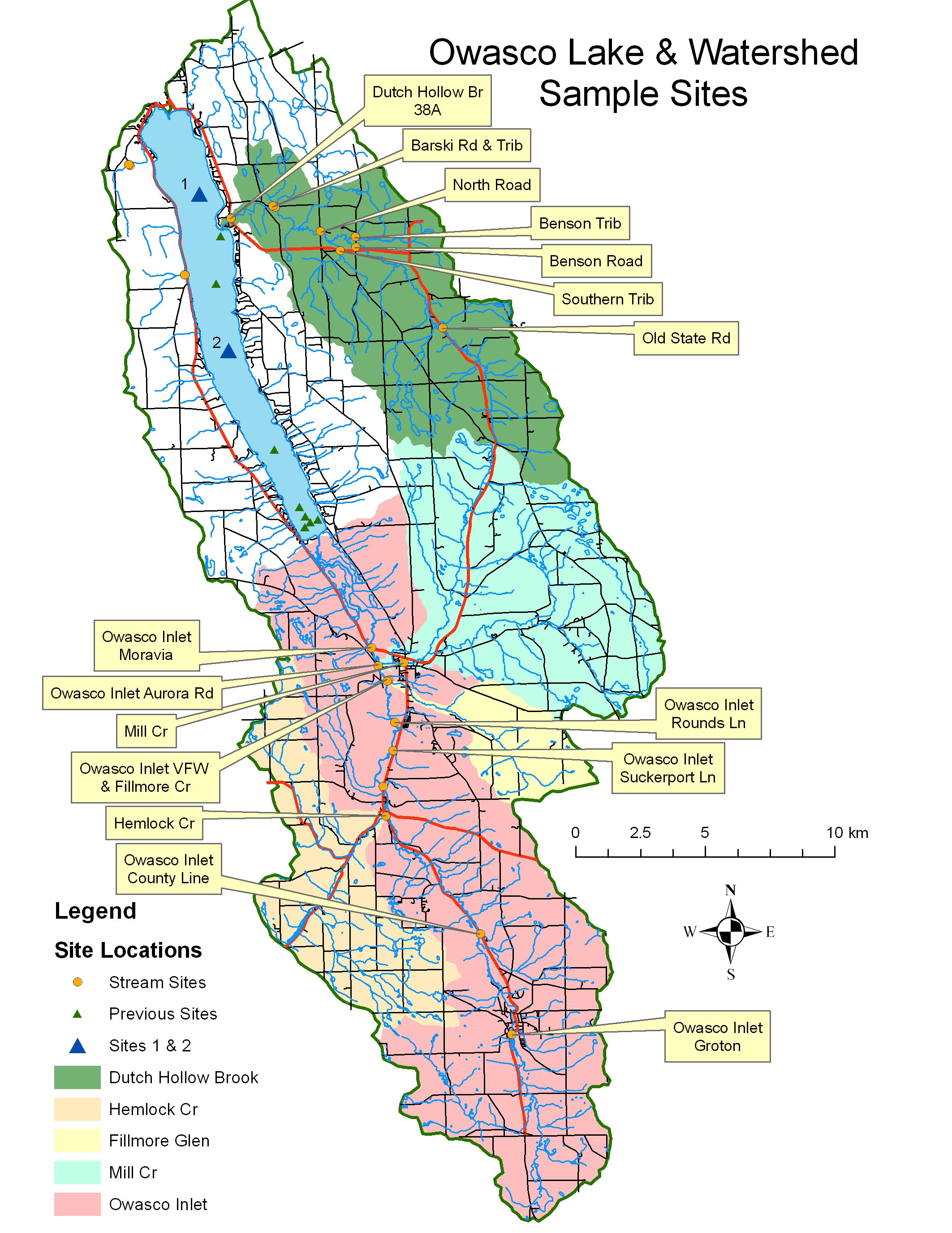 Owasco Lake Fishing Map Finger Lakes - Owasco Limnology