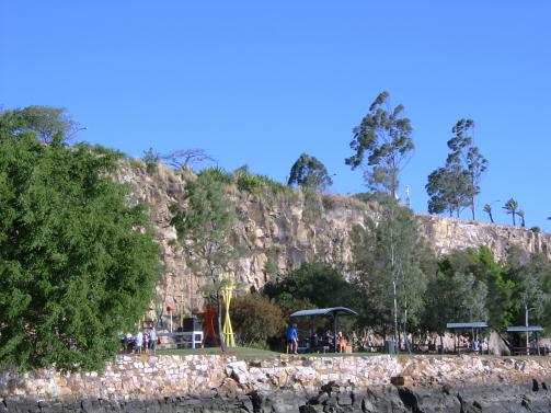 Cliff wall along river