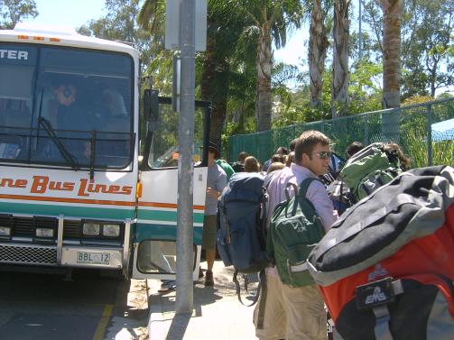 Students boarding bus