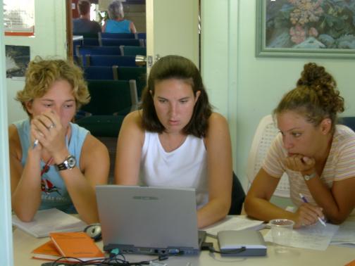 Students working at computers