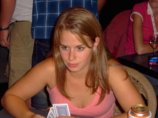 Student playing cards