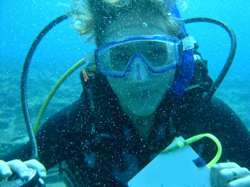 Student underwater