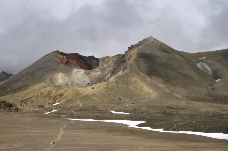  View across flat crater with Red Crater cone in distance