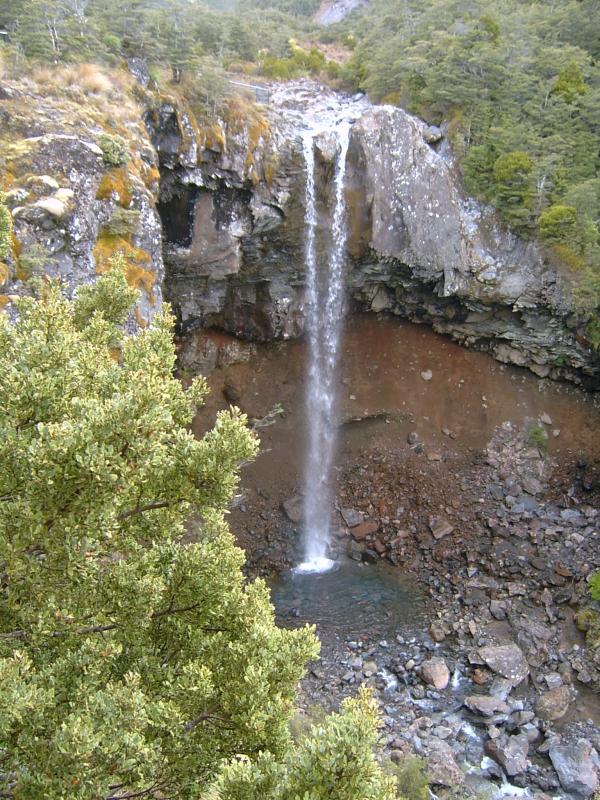  Waterfall cascading down into rocky pool