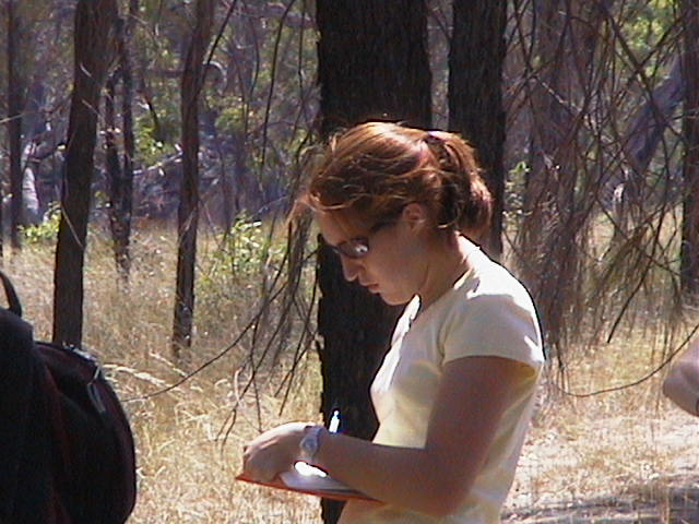 Becky taking notes