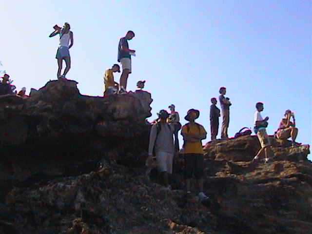 Students on rock faces