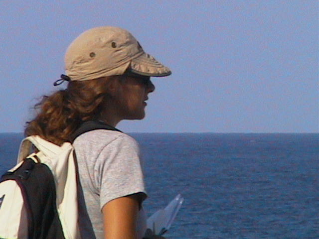 Katie looks to sea