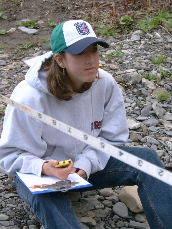 student with stopwatch