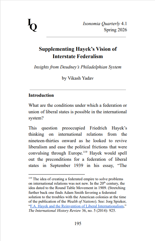 Isonomia Quarterly article cover