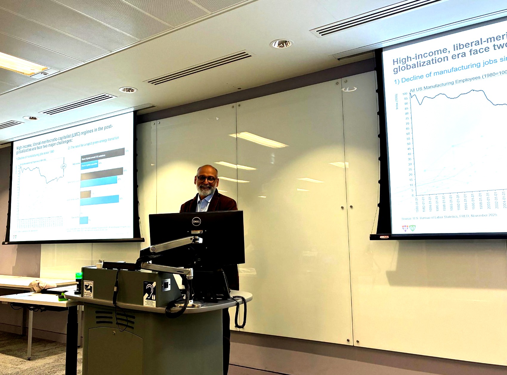 Vikash Yadav lecturing at KCL